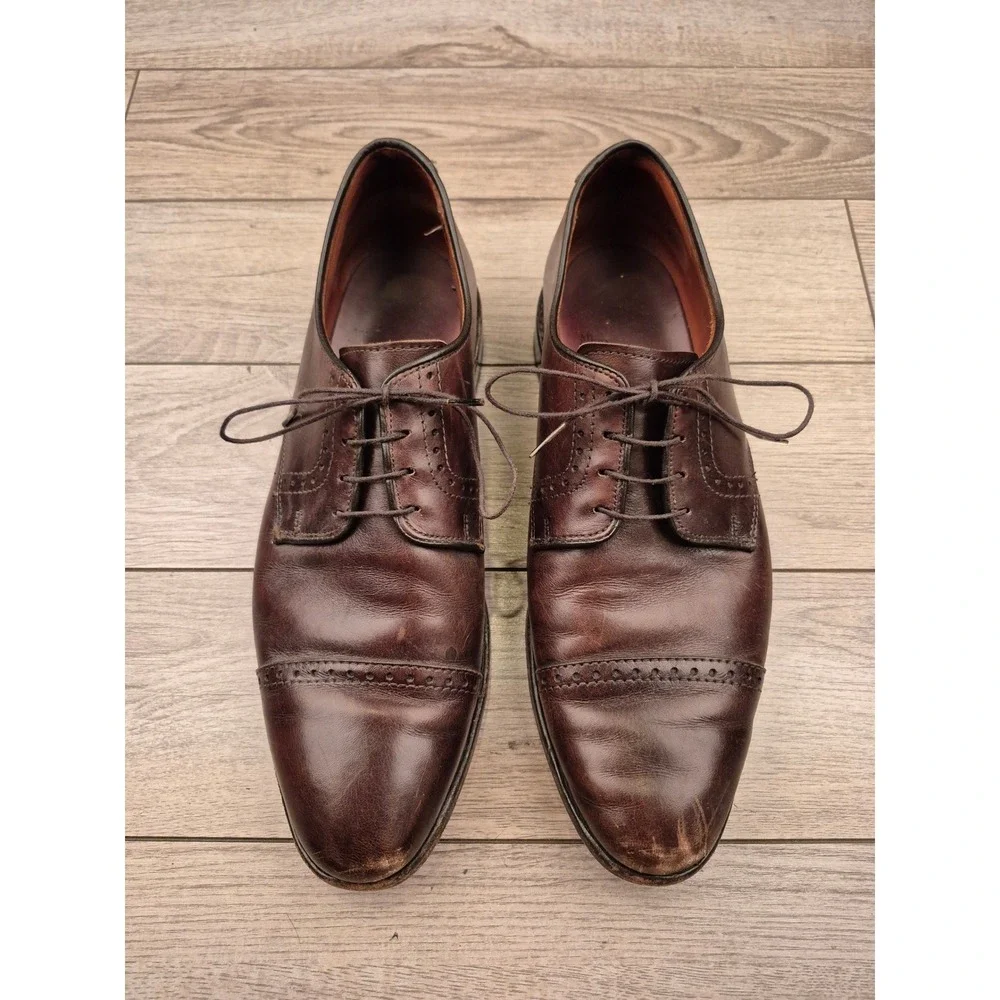 Allen Edmonds Fifth Avenue Brown‎ Leather Cap Toe Brogue Derby Shoes Mens 10.5 D